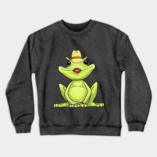 kiss all thefrogs in a bikini and hat Crewneck Sweatshirt